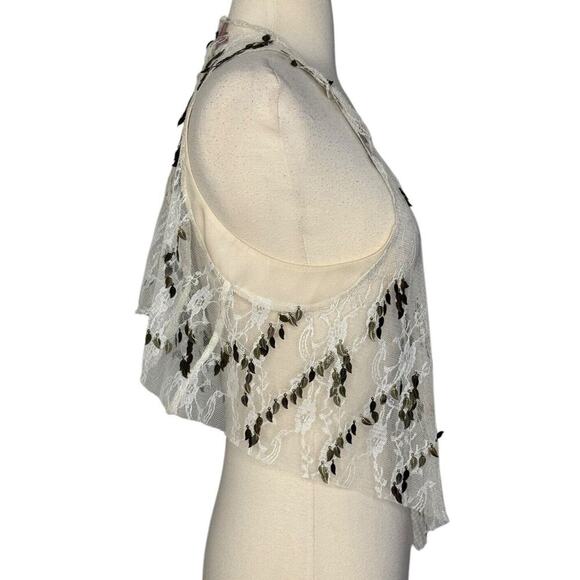 ARROGANT CAT Lace Charm Gold Embellished Jingling Leafs Rave Club Vest Size XS/S - Picture 5 of 12